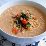 Chipotle Potato Soup with Bell Pepper Salsa
