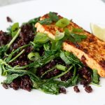 Fried Black Rice with Ginger Tofu and Baby Arugula