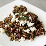 Red Quinoa Salad with Currants, Dill, Zucchini and Sunflower Seeds