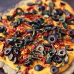 Whole-Grain Hummus Pizza – Gluten-free + Vegan