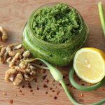 Garlic Scape and Swiss Chard Pesto – Gluten-free & Vegan