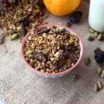 Orange Spice Granola with Black Mission Figs and Pistachios – Gluten-free, Vegan + Refined Sugar-free