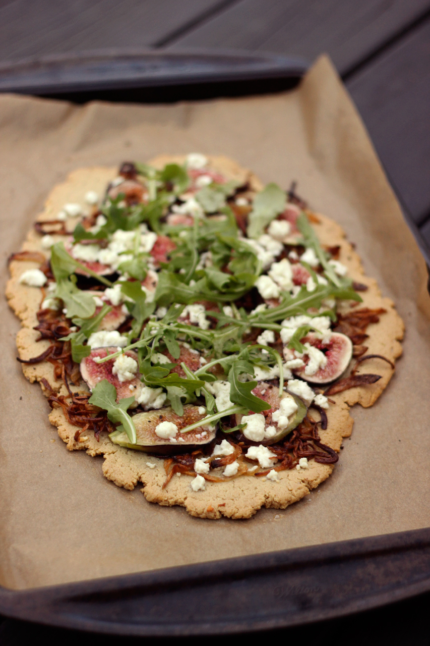 Grain-free Flatbread with Figs, Caramelized Shallots, Goat Cheese and ...