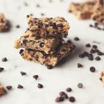Raw Chocolate Chip Cookie Dough Bars (made from almond milk pulp)