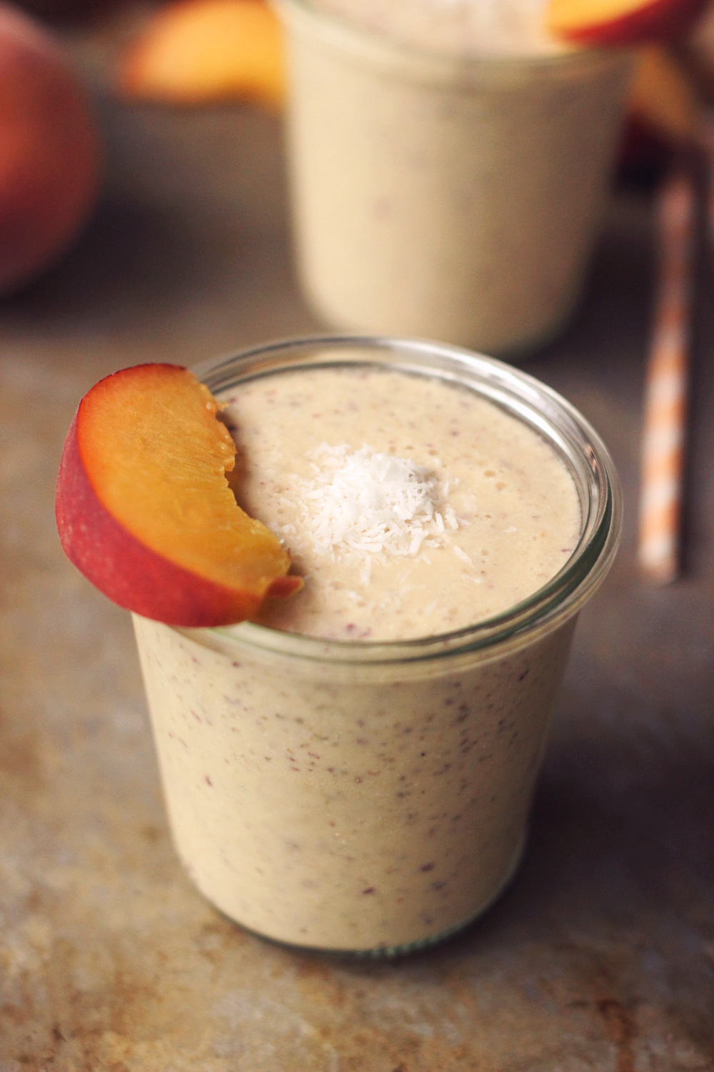 Vegan Peaches and Cream Protein Smoothie