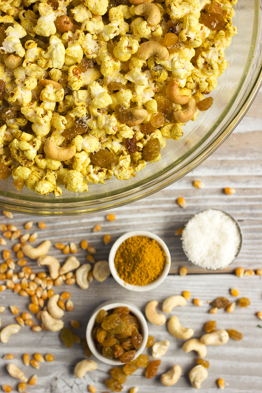 Curry Popcorn Snack Mix - Tasty Yummies