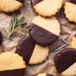 Dark Chocolate-Dipped Paleo Rosemary Shortbread Cookies