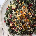 Kale and Quinoa Winter Chopped Salad with Pomegranate and Marcona Almonds