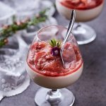 Coconut Panna Cotta with Strawberry Rhubarb Compote