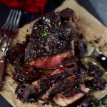 Cast Iron Ribeye Steak with Red Wine Mushroom Sauce