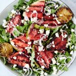Grilled Watermelon Salad with Arugula, Feta and Charred Limes