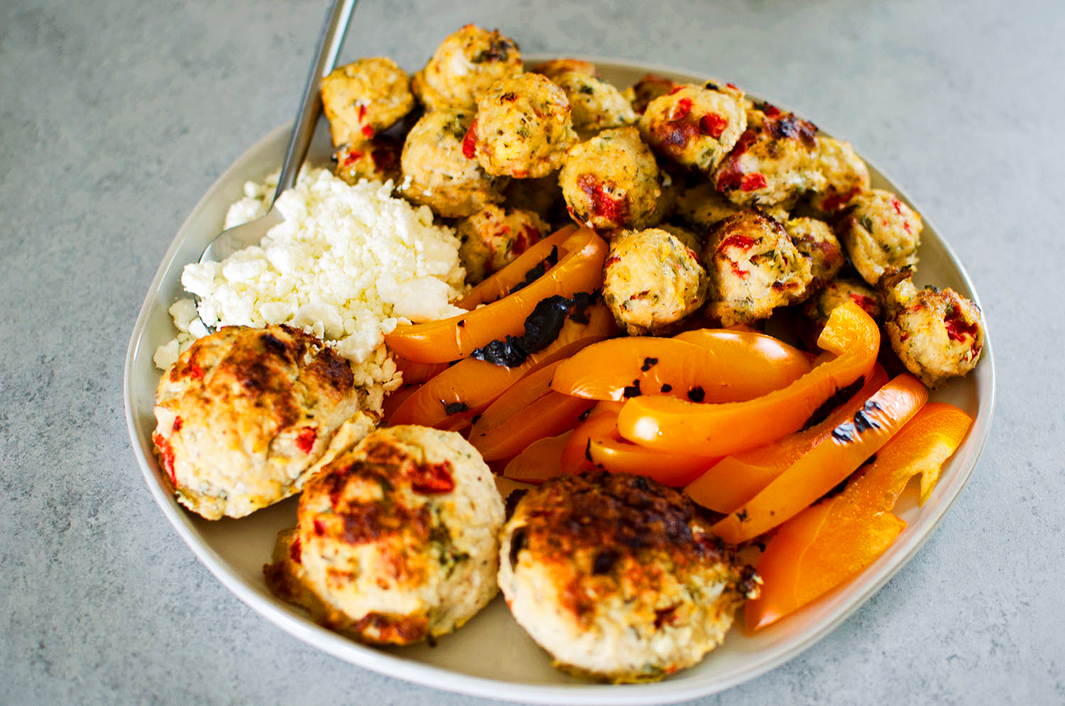 Roasted Red Pepper and Goat Cheese Chicken Meatballs {Gluten-free ...