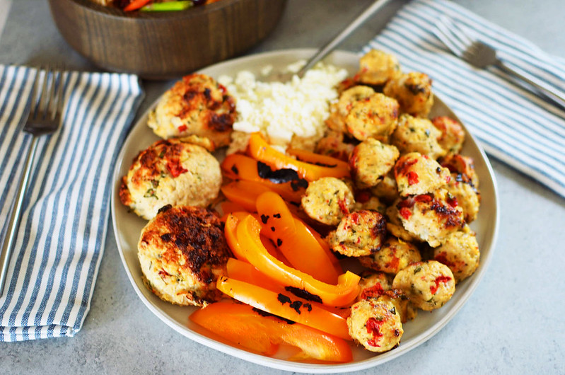 Roasted Red Pepper and Goat Cheese Chicken Meatballs {Gluten-free ...