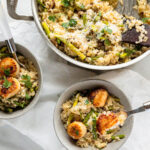 Bone Broth Risotto with Pan Seared Scallops {gluten-free + dairy-free}