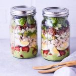 California Cobb Mason Jar Salad with Green Goddess Dressing {gluten-free, keto, paleo + Whole30 options}