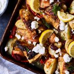 Sheet Pan Greek Chicken Souvlaki with Veggies {Paleo, Keto, Whole30}